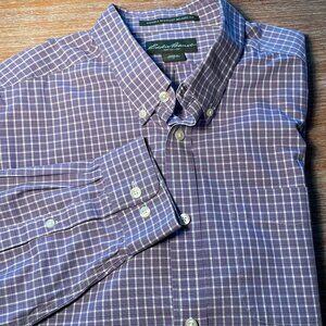 Eddie Bauer Long Sleeve Button Down Wrinkle Resistant‎ Relaxed Fit Size L